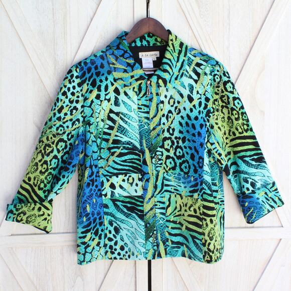 A La Carte Womens Colorful  Full Zip Jacket L - Picture 1 of 12